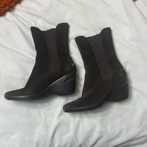 6 1/2 B brown suede booties Cole Haan/nike